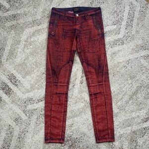 Vivienne Westwood Red painted Skinny Jeans